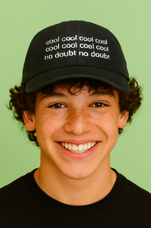 Cool Cool Cool No Doubt | Embroidered Black Denim Dad Hat
