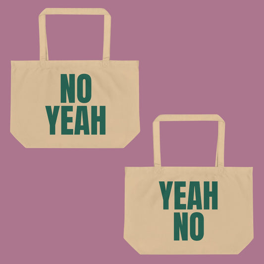 No Yeah | Yeah No | Large Tote Bag