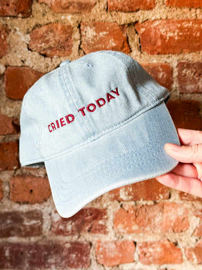 Cried Today | Embroidered Denim Hat