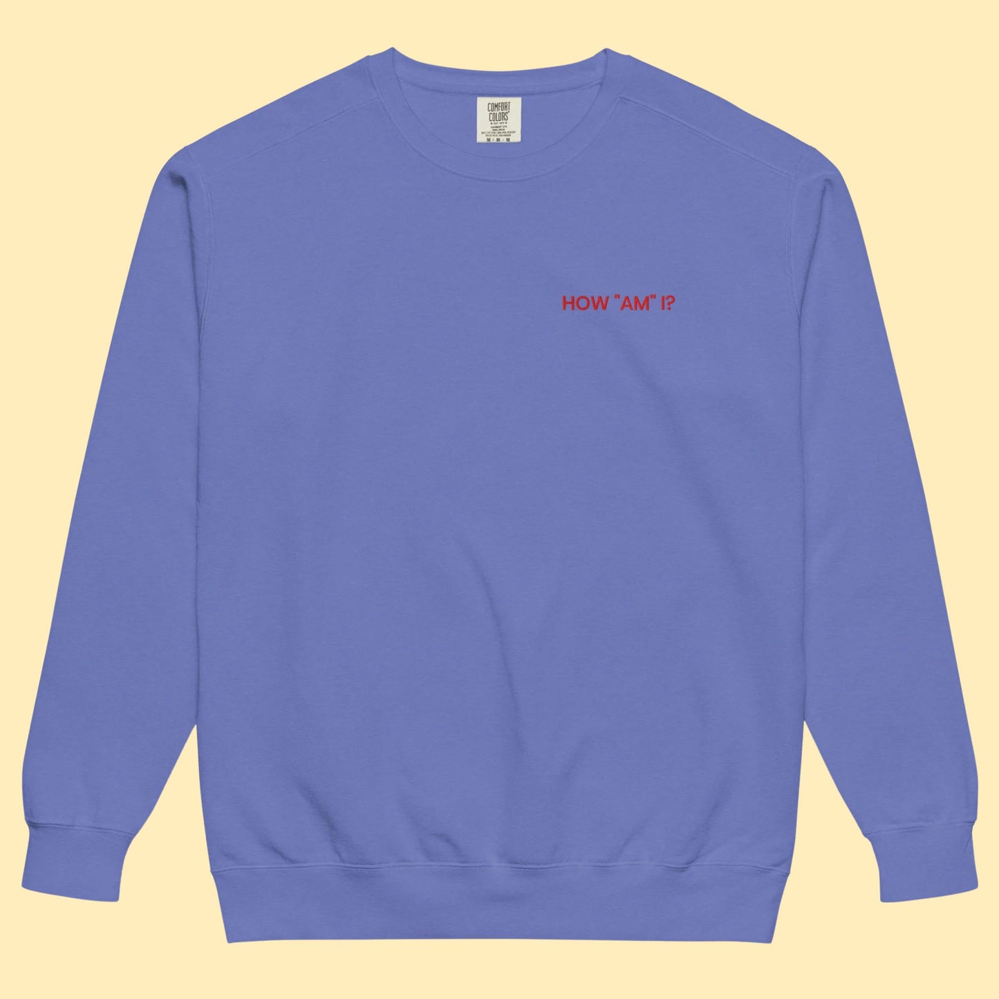 How "Am" I? | Embroidered Crewneck Sweatshirt