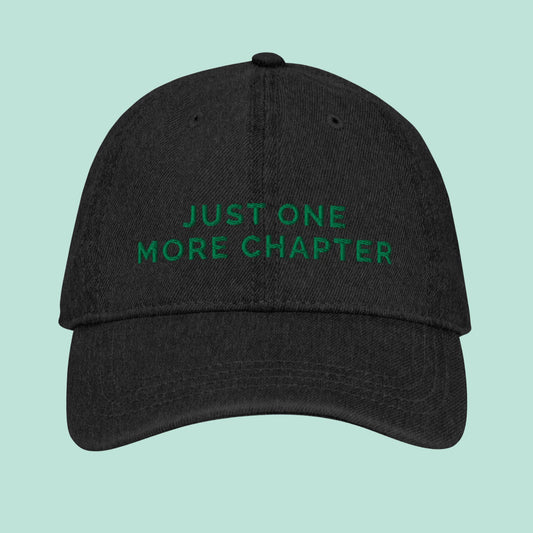 Just One More Chapter | Embroidered Black Denim Dad Hat