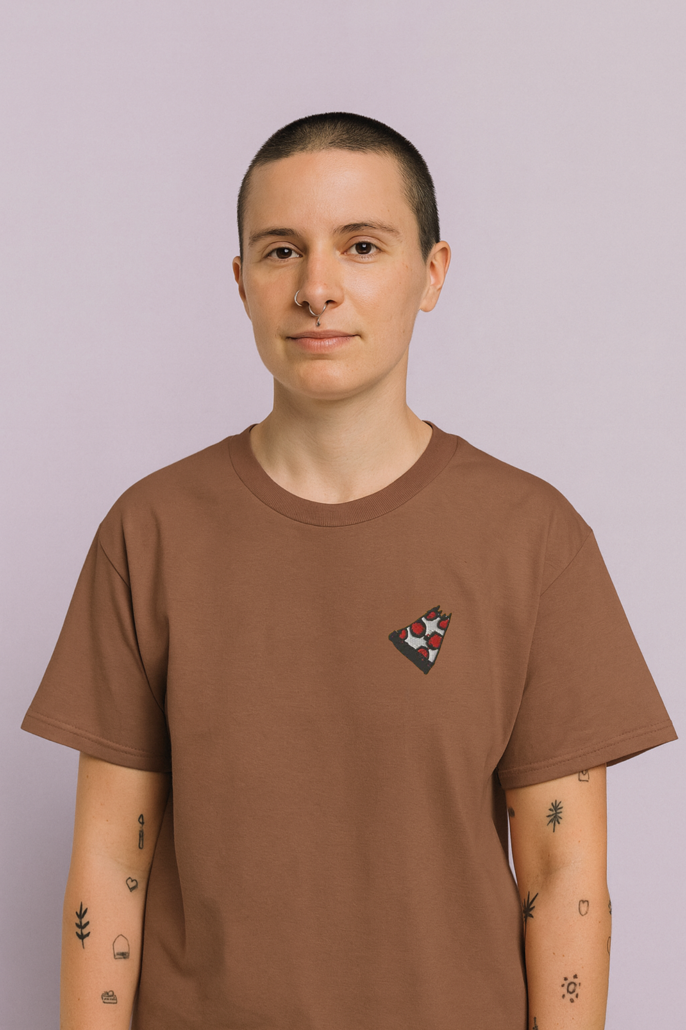 Pizza Embroidered Tee BY LINUS