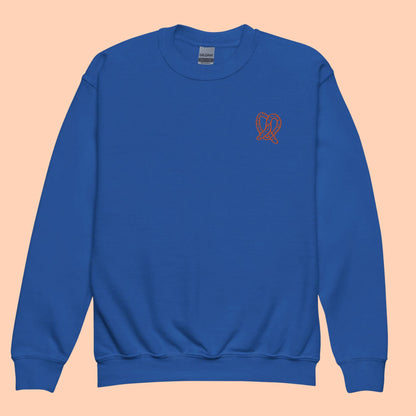 Kids Pretzel Embroidered Crewneck Sweatshirt | BY LINUS